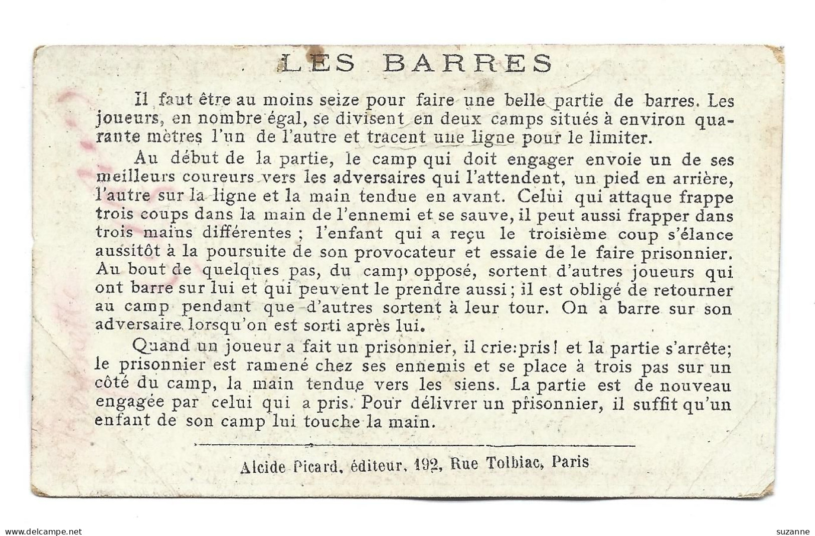 LES BARRES CHROMO Ancien - JEU SCOLAIRE - Otros & Sin Clasificación