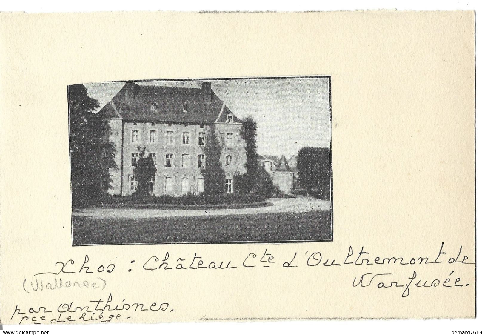 Belgique   Xhos  - Par Anthisnes  -  Chateau  Du  Comte D'oultremont De Warfusee - Anthisnes