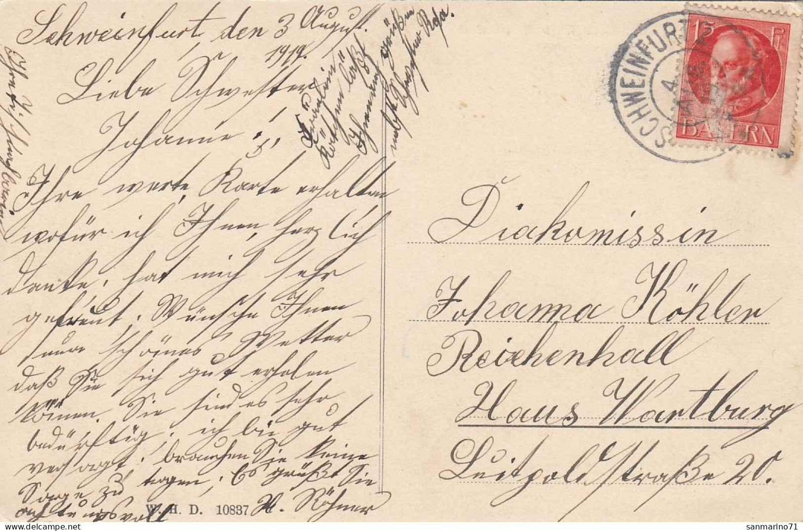 POSTCARD 1865,Germany,Schweinfurt - Schweinfurt