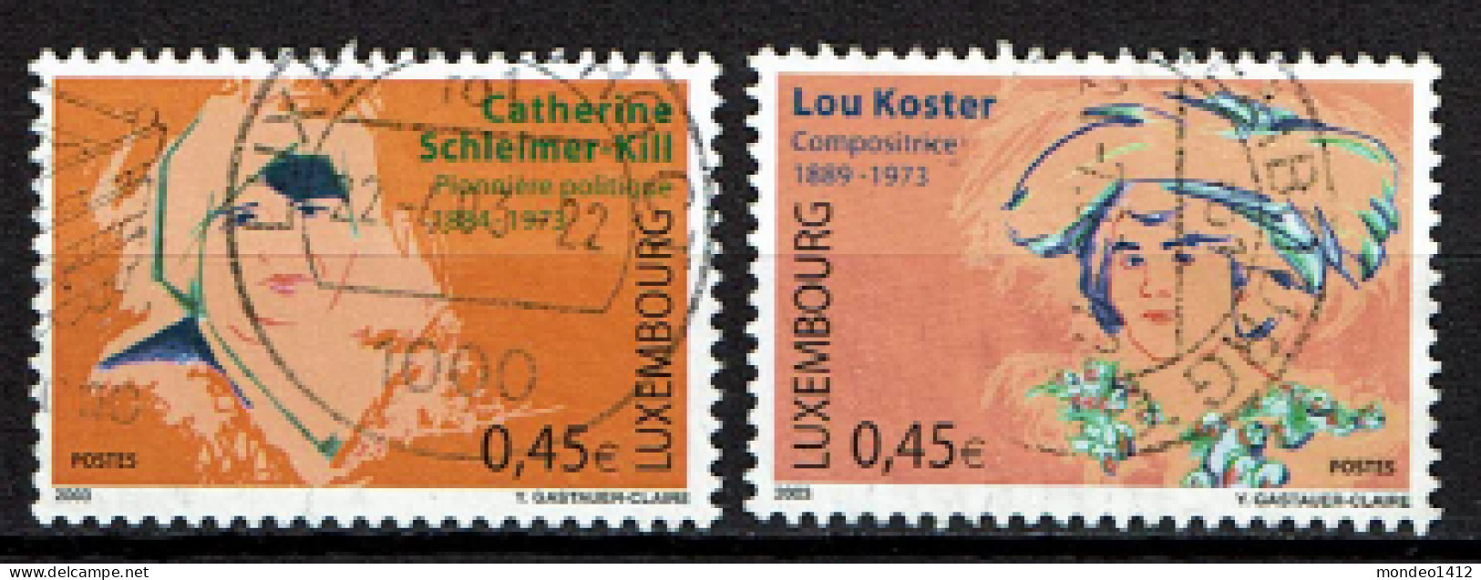 Luxembourg 2003 - YT 1549/1550 - Famous Women, Femmes Célèbres - Usati