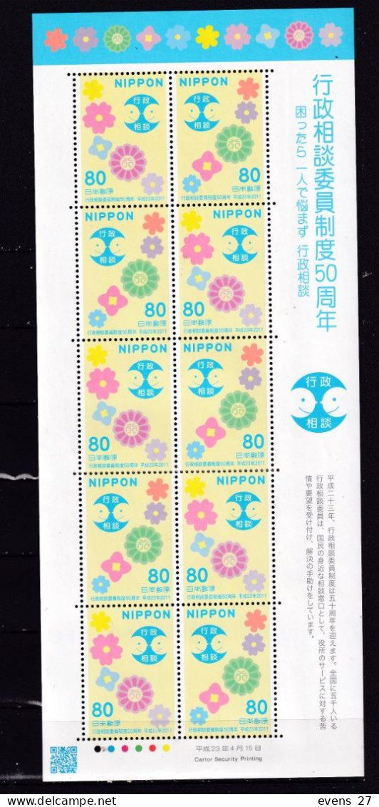 JAPAN-2011--- FACES--- SHEET.MNH. - Blocks & Sheetlets