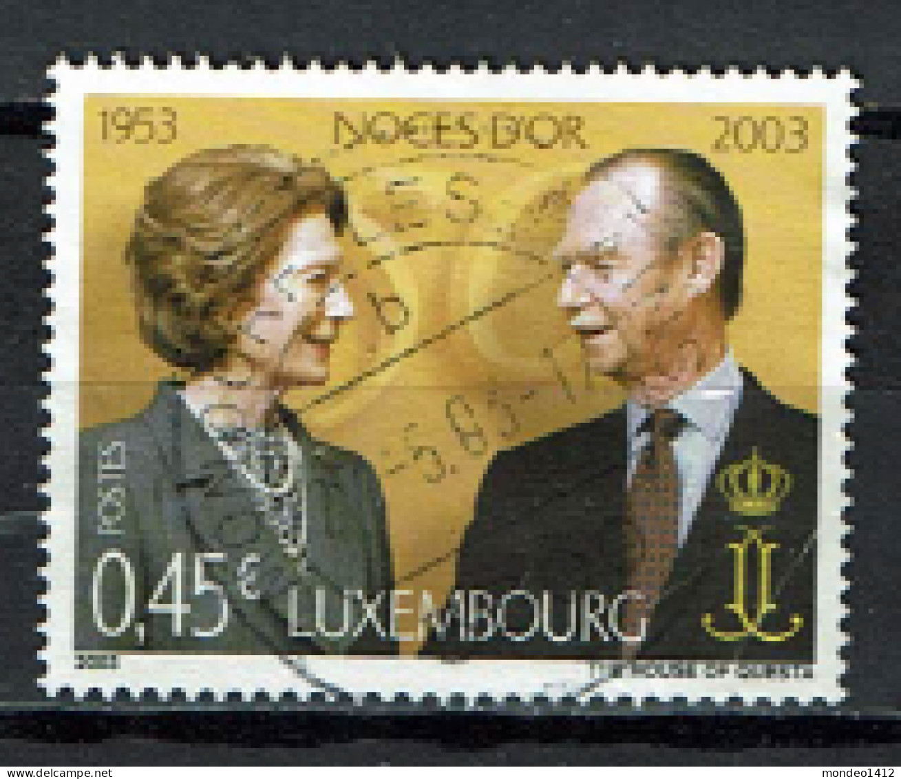 Luxembourg 2003 - YT 1547 - Golden Wedding, Noces D'or - Gebruikt
