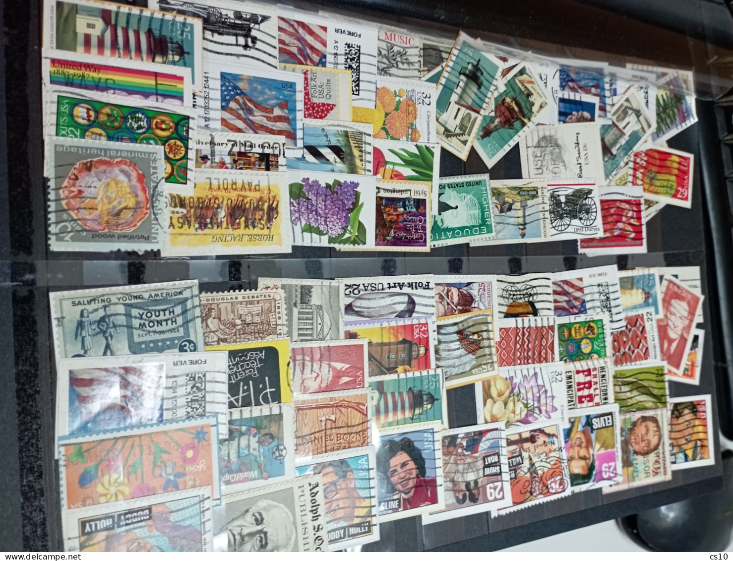 USA Pre Adhesives 43 Scans Used Mostly ON-Piece With Blocks Square Cuts Etc In 2500 ++ Pcs - Collections