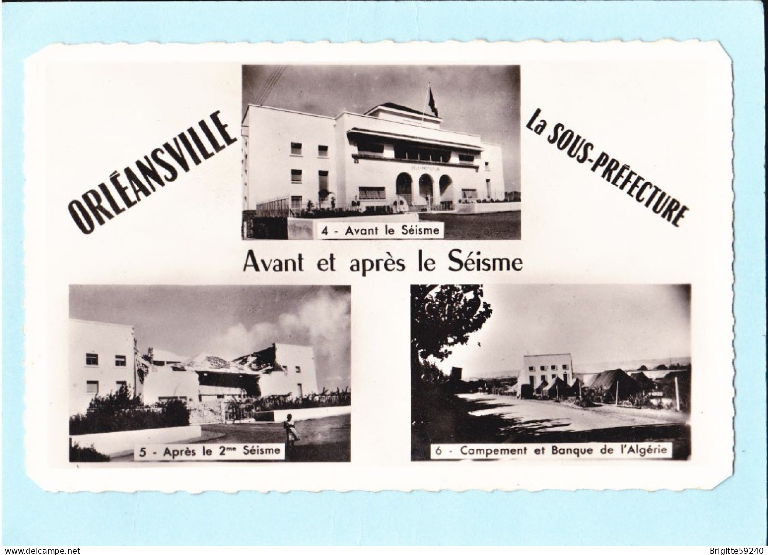 CPSM - ALGERIE - ORLEANSVILLE - LA SOUS PREFECTURE AVANT ET APRES LE SEISME - Chlef (Orléansville)