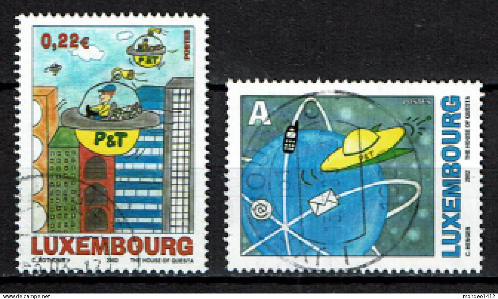 Luxembourg 2002 - YT 1540/1541 - La Poste Dans 50 Ans, Post In Future - Gebraucht