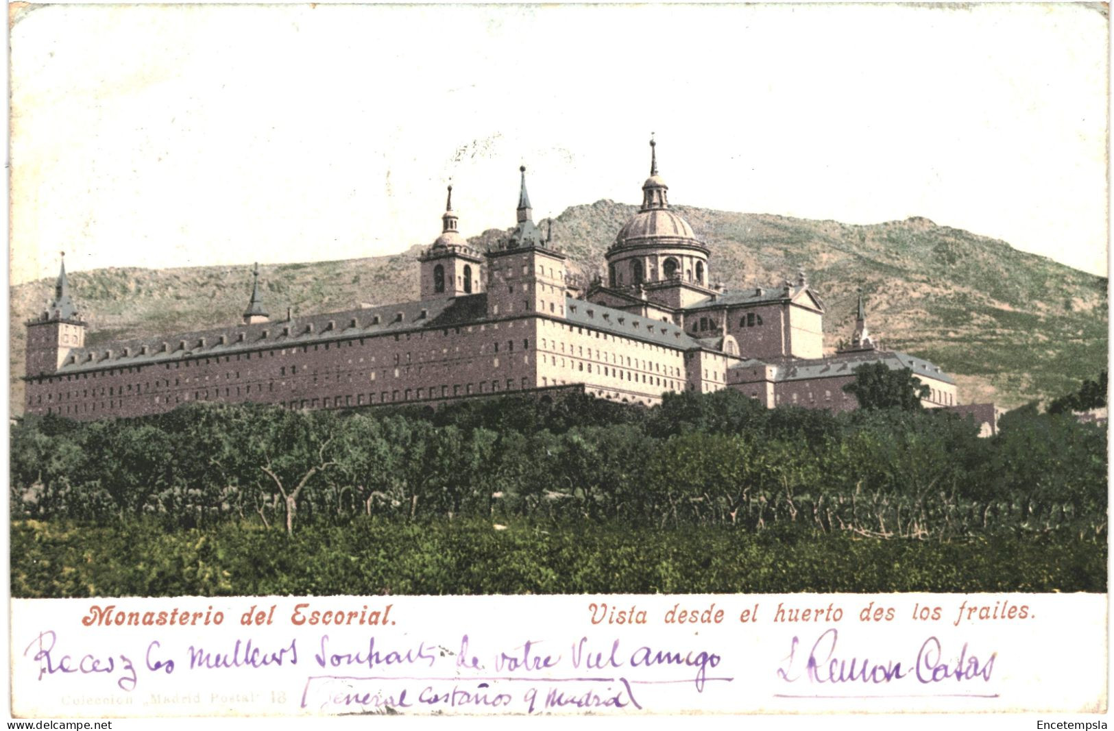 CPA Carte Postale Espagne Monasterio Del Escorial Vista Desde El Huerto Des Los Frailes 1905 VM74568 - Madrid