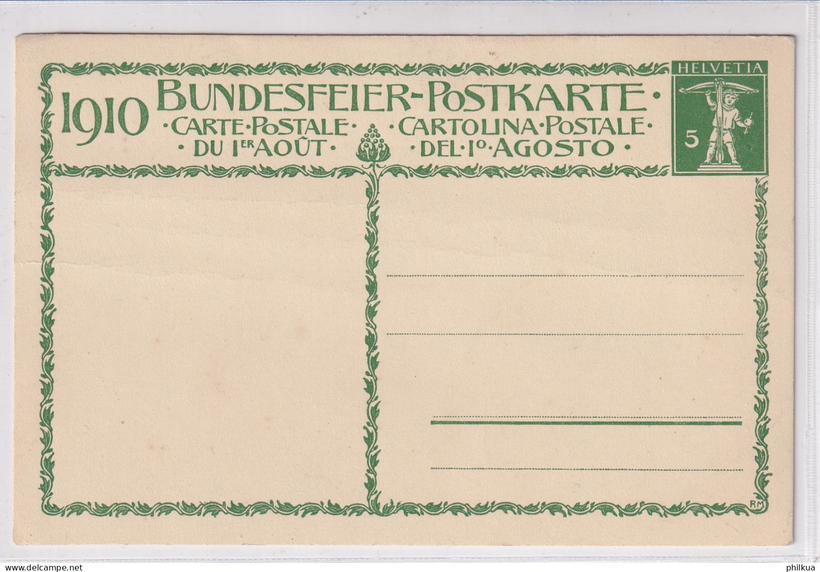 Schweiz 1910 - Bundesfeier Postkarte - Die Väter Der Heimat Pro Patria - Sonstige & Ohne Zuordnung