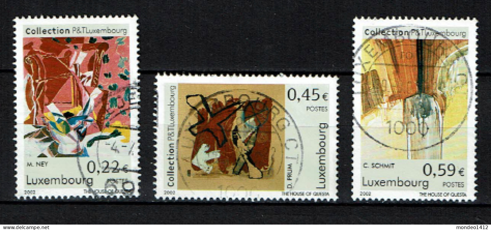 Luxembourg 2002 - YT 1517/1519 - Modern Art Collection - Moritz Ney, Dany Prüm, Christiane Schmit - Used Stamps