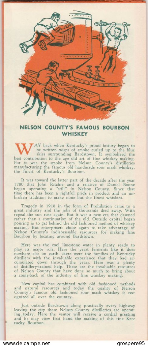 BARDSTOWN KENTUCKY BEAUTIFUL HISTORIC CARNET PUBLICITAIRE 4 VOLETS - Sonstige & Ohne Zuordnung