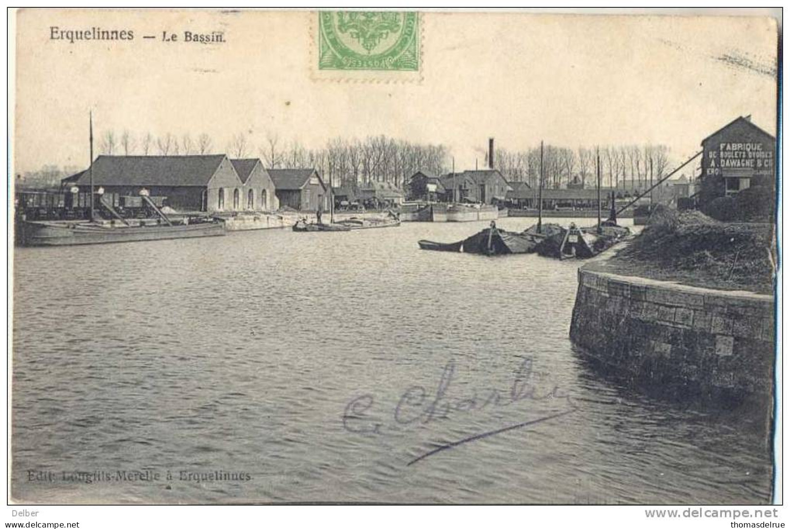 _L691 :Erquelinnes  - Le  Bassin ...Fabrique De Boulets Ovoides  A. DAWAGNE & Cie  ERQUELINNES - Erquelinnes