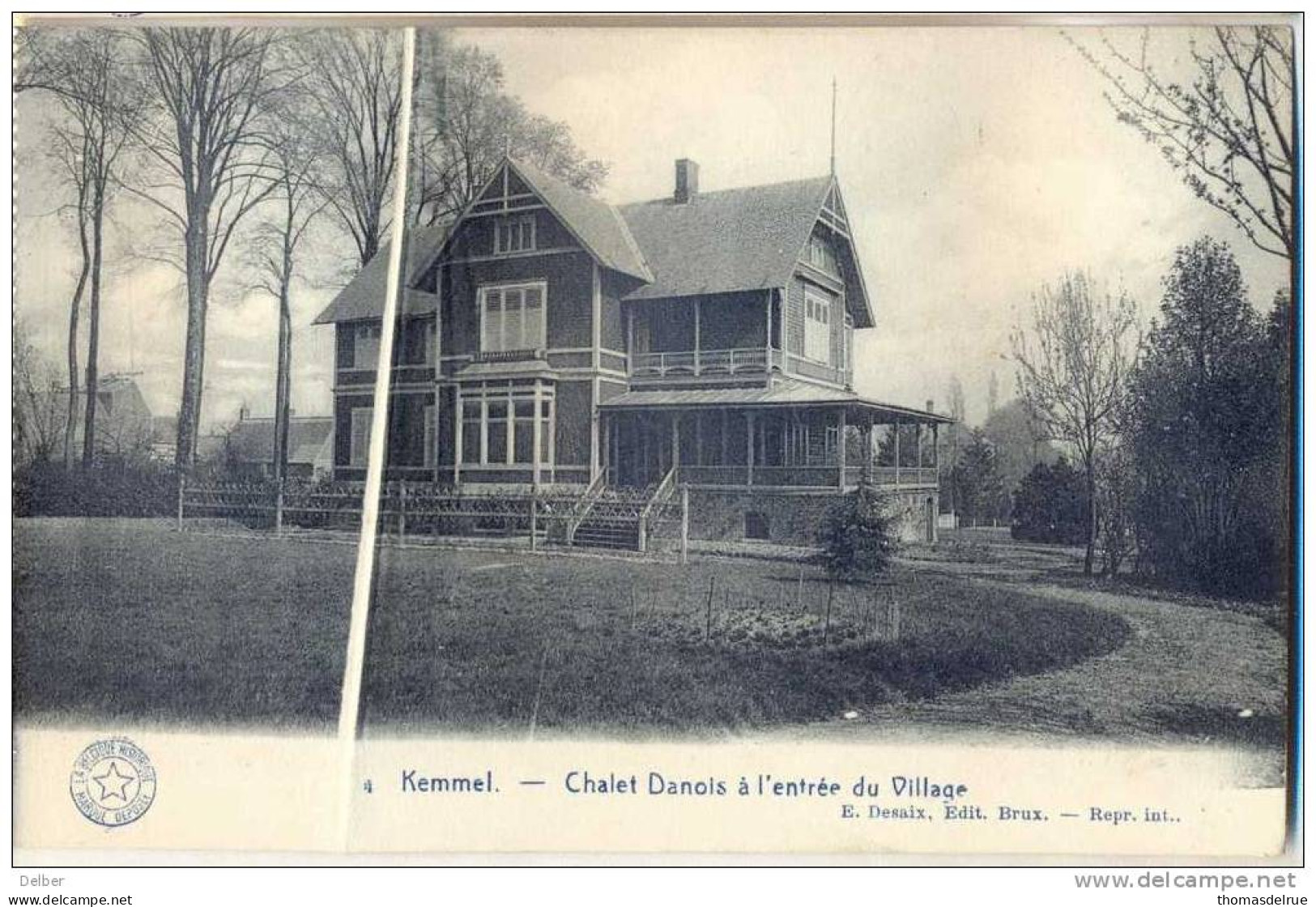 _L773:4 - KEMMEL - Chalet Danois à L' Entrée Du Village - E.Desaix, Edit.Brux;.. Kaart Met Papierplooi( Fabricatiefout) - Heuvelland