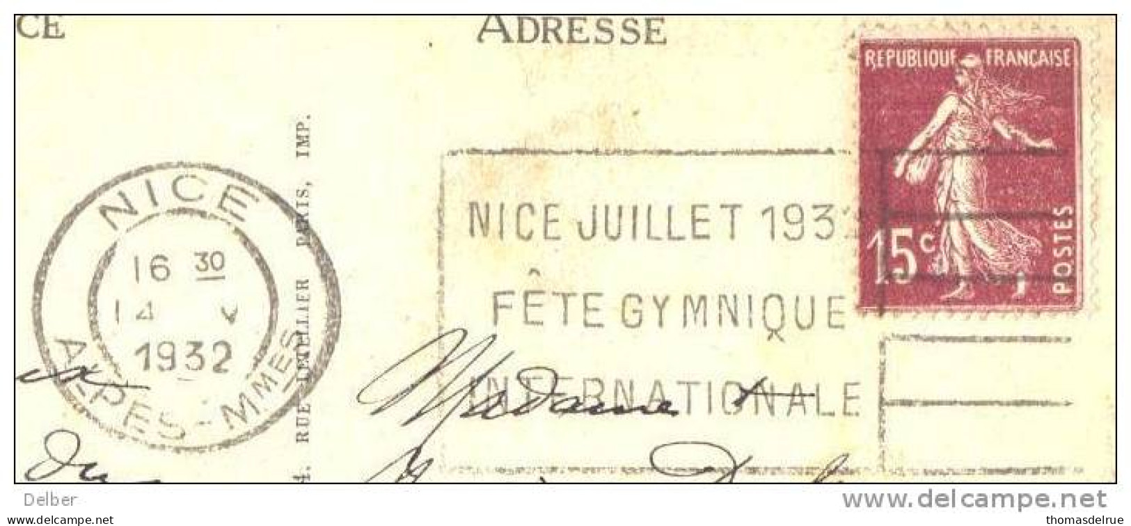 _L498: NICE ALPES-Mmes 19321 NICE JUILLET 1932 FÊTE GYMNIQUE INTERNATIONALE / CP LUCERAM - VUE Générale ( Worstelen) - Lucha