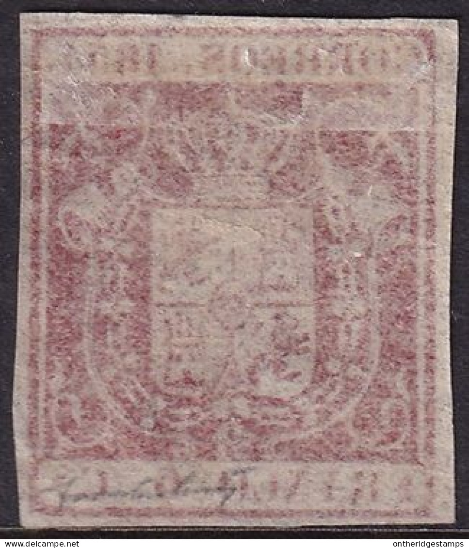 Spain 1854 Sc 26 España Ed 24 MLH* Thin White Paper - Unused Stamps