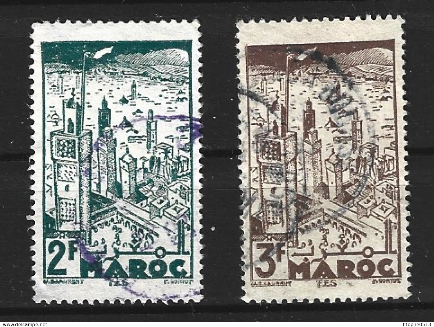 MAROC. N°188 & N°193 Oblitérés De 1939-42. Fès. - Used Stamps