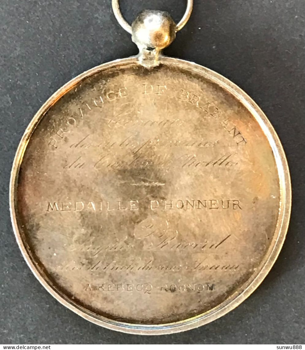 Belle Médaille Hart - Médaille D'Honneur, Concours écoles Primaires Canton De Nivelles Métal Argenté - Autres & Non Classés