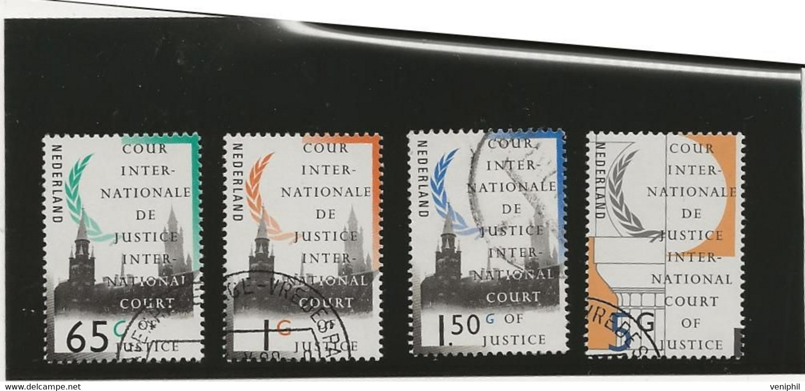 PAYS BAS -TIMBRES SERVICE - COUR INTERNATIONALE DE JUSTICE DE LA HAYE- N° 46 A 49 OBLITERE -ANNEE 1989 - Service