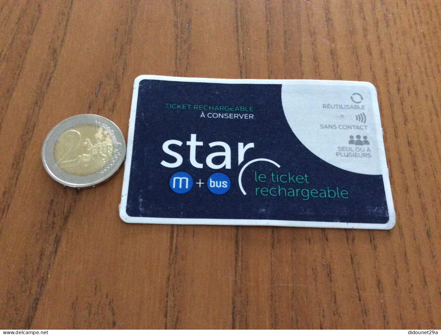 Ticket De Transport (bus, Métro) STAR - RENNES (35) "ticket Rechargeable" - Europa