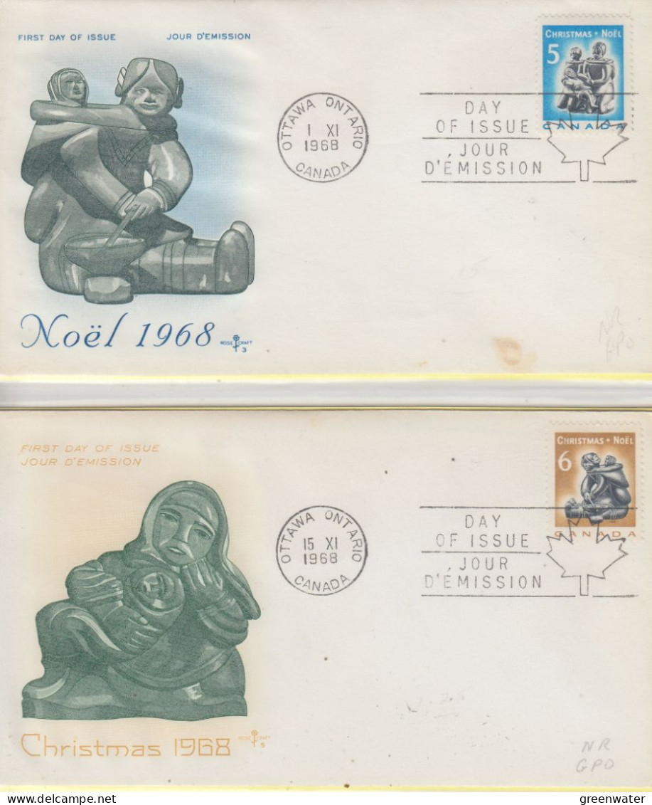 Canada 1968 Christmas 2v 2 FDC (CN179B) - 1961-1970