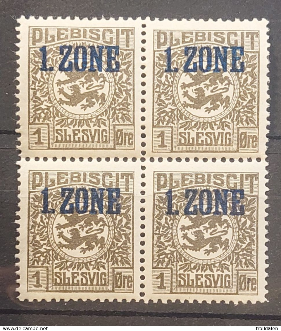 Slesvig Block Of 4 Coat Of Arms With  Inscriptions MNH (**) Mi Nr 15a - Schleswig