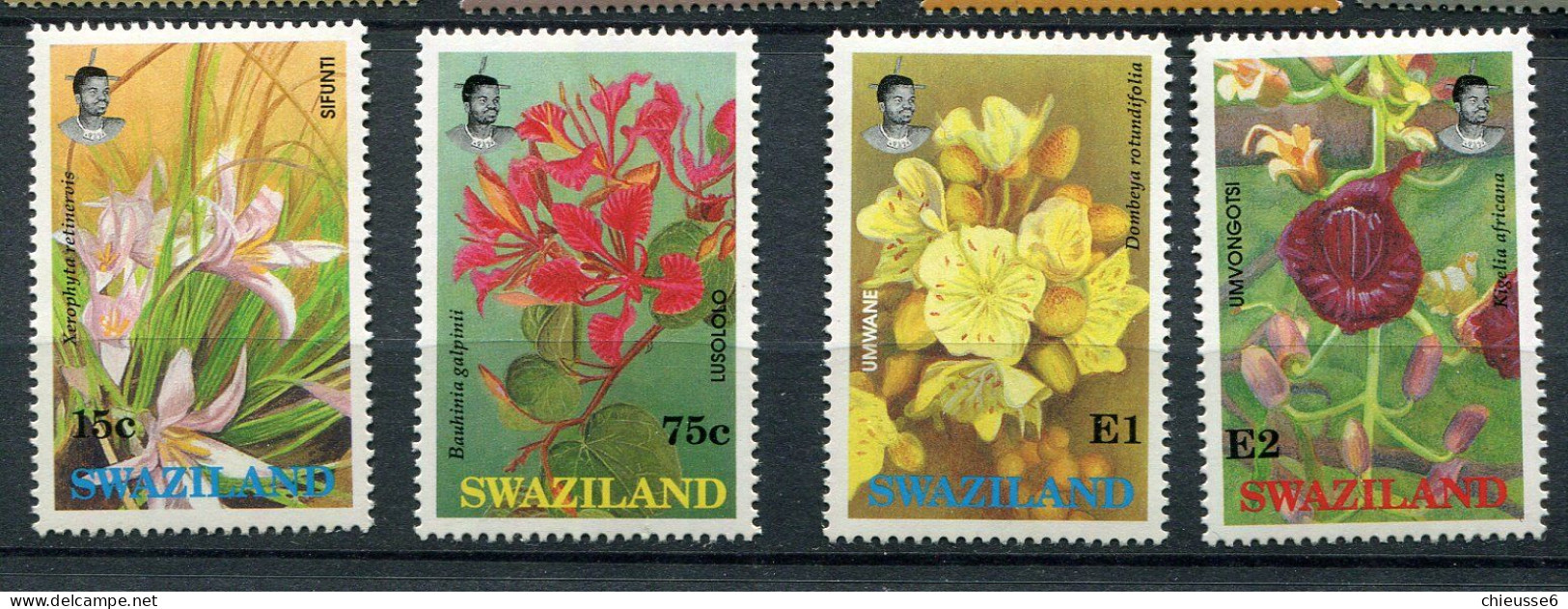 Swaziland ** N° 588 à 591  - Fleurs Indigènes - Swaziland (1968-...)