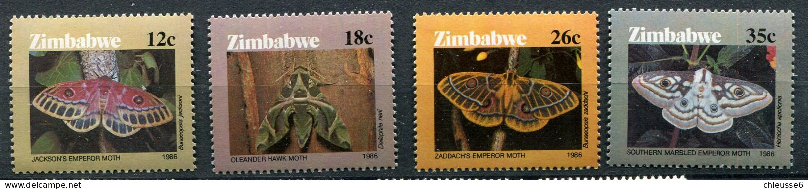 Zimbabwe ** N° 118 à 121 - Papillons Lépidoptères - Zimbabwe (1980-...)