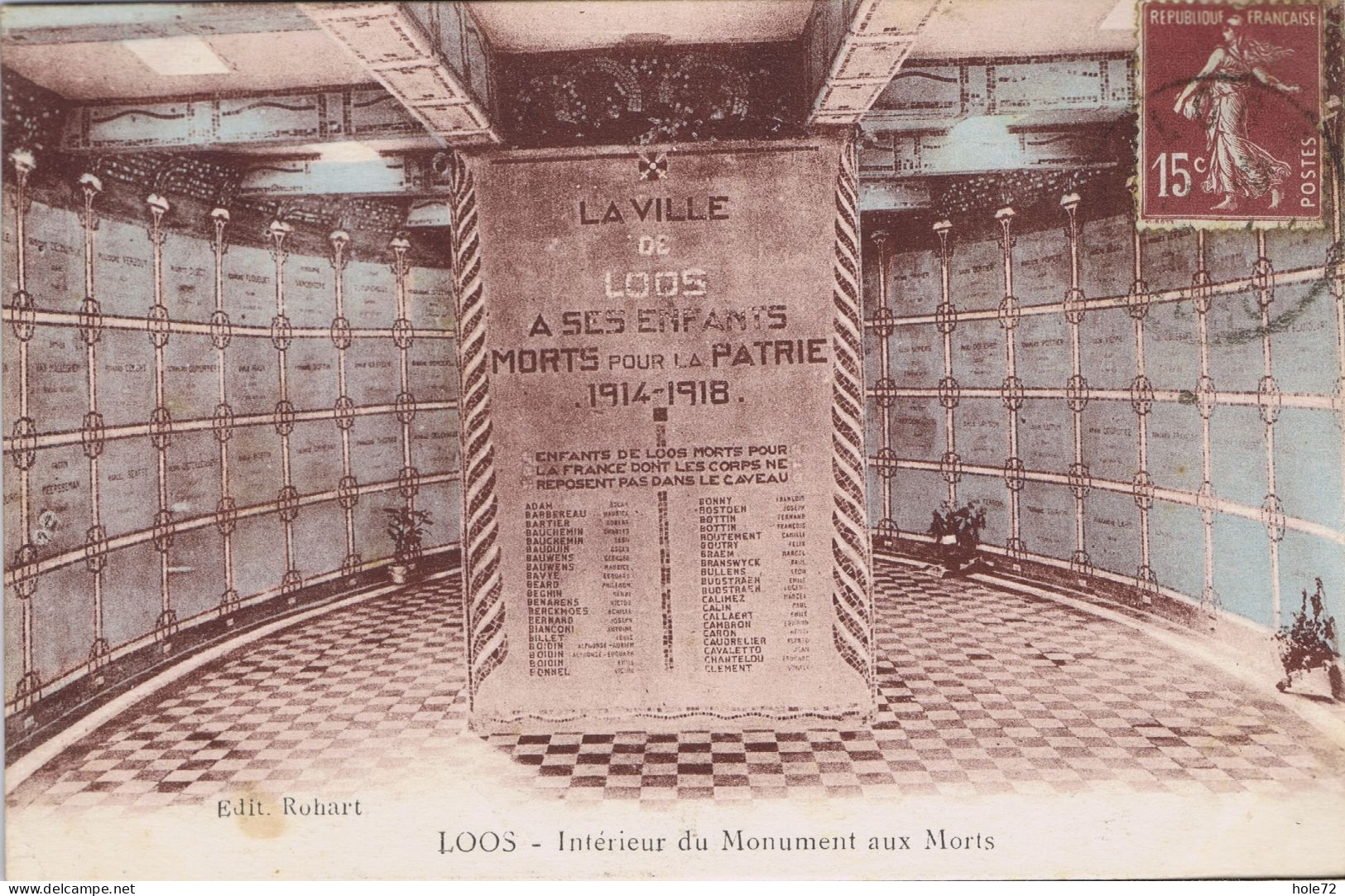 59 - Loos-les-Lille (Nord) - Intérieur Du Monument Aux Morts - Loos Les Lille