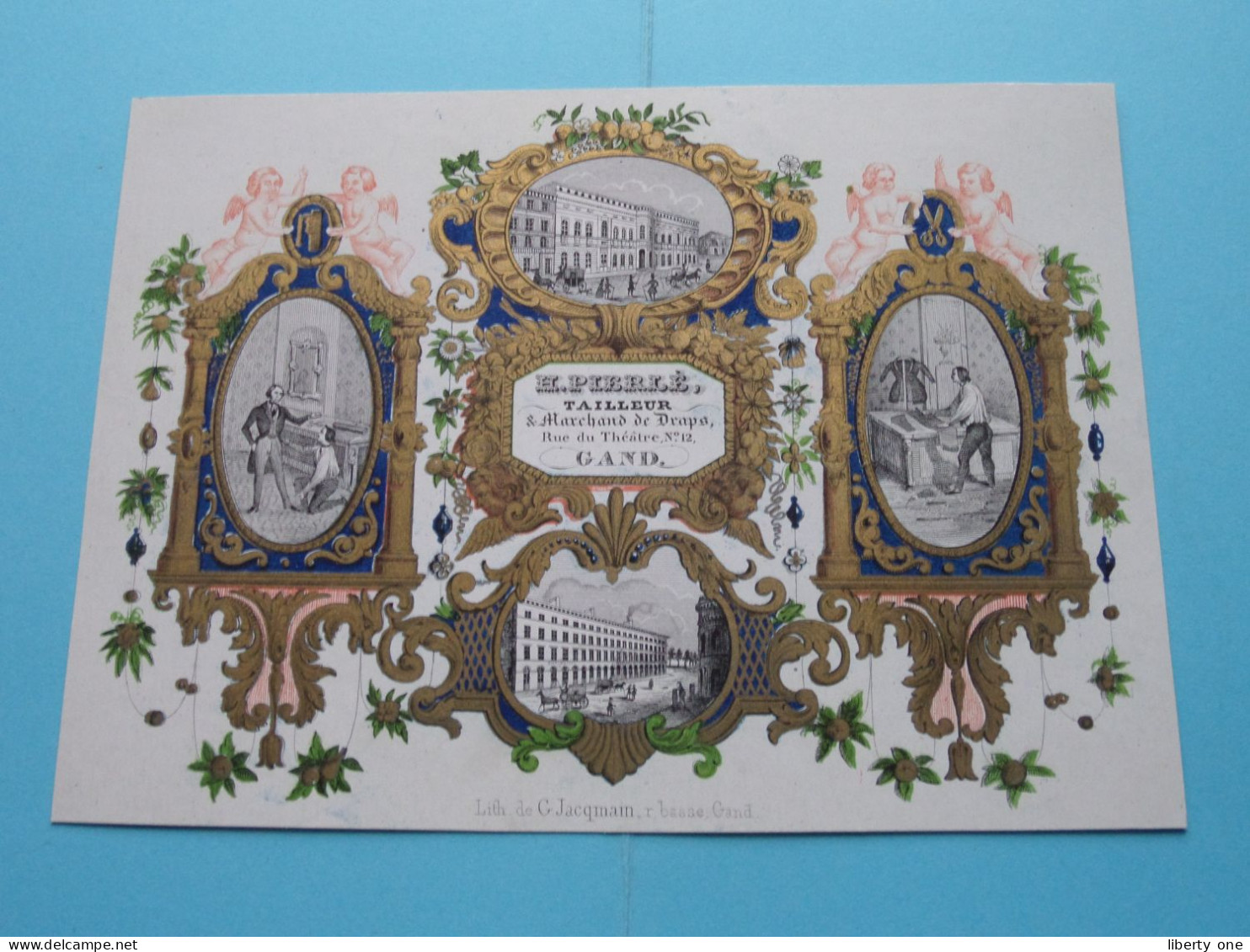 H. PIERLE ( Pierlé ) Tailleur Rue Du Théâtre N° 12 > GAND ( Porcelein / Porcelaine ) Formaat 12,5 X 17,5 Cm ! - Cartes De Visite