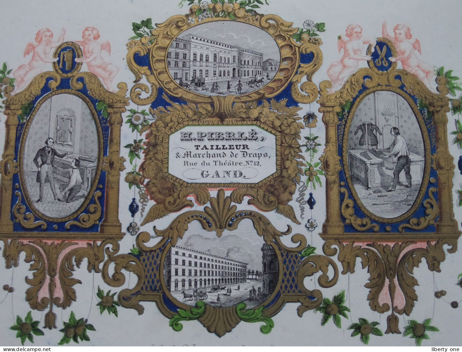 H. PIERLE ( Pierlé ) Tailleur Rue Du Théâtre N° 12 > GAND ( Porcelein / Porcelaine ) Formaat 12,5 X 17,5 Cm ! - Visiting Cards