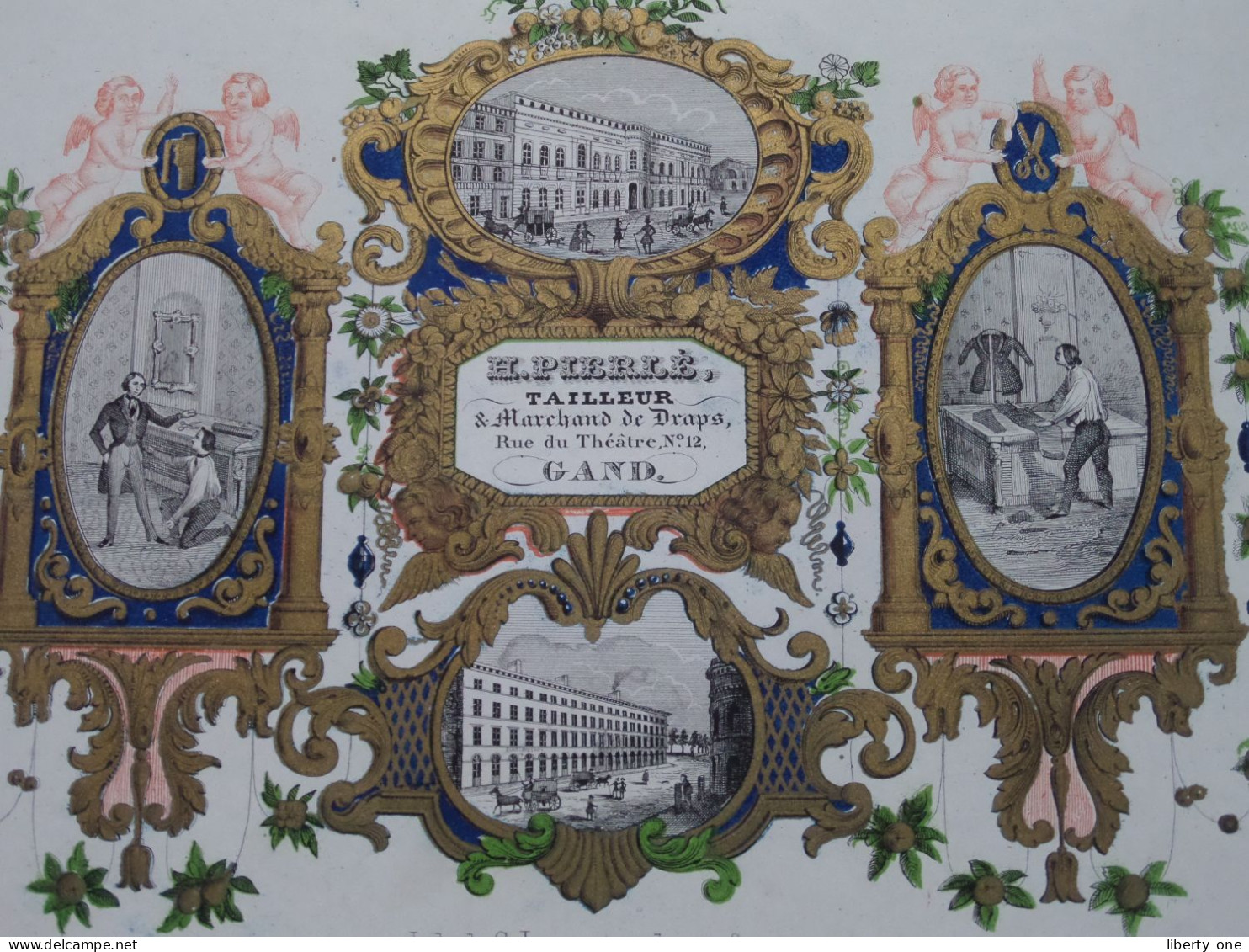 H. PIERLE ( Pierlé ) Tailleur Rue Du Théâtre N° 12 > GAND ( Porcelein / Porcelaine ) Formaat 12,5 X 17,5 Cm ! - Cartes De Visite