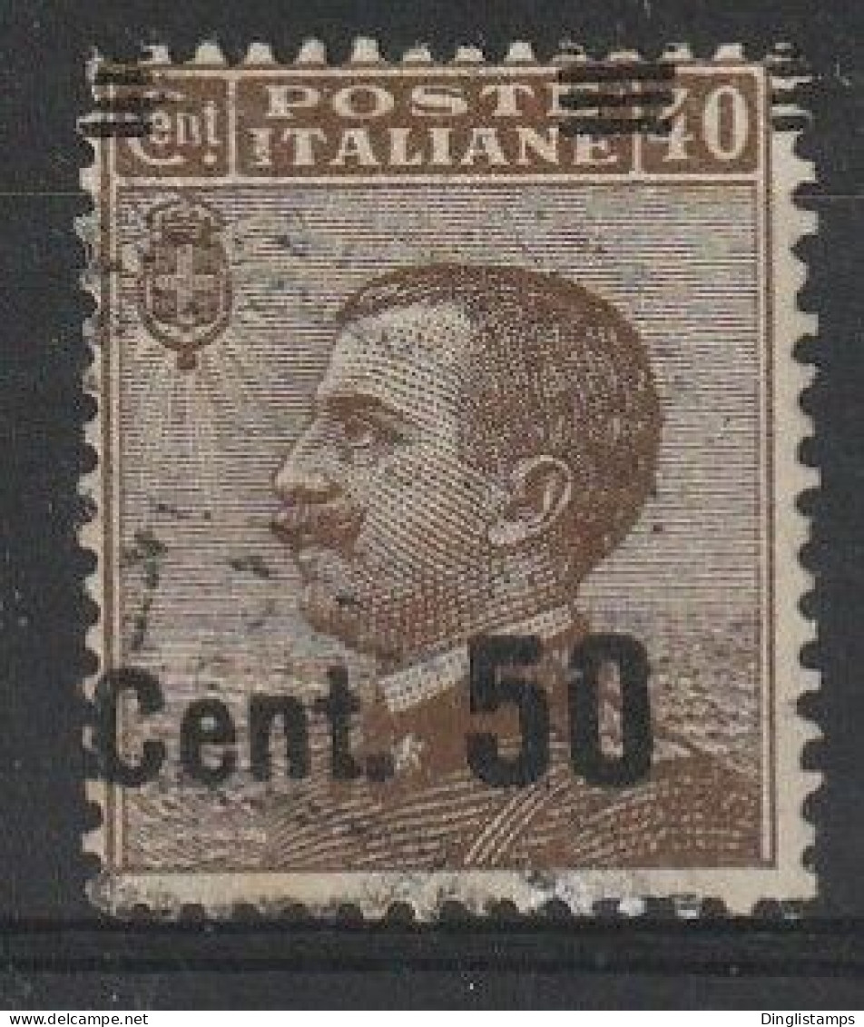 ITALY - 1923 Variety 50c On 40c Brown With Heavy Shift To The Left - Ongebruikt