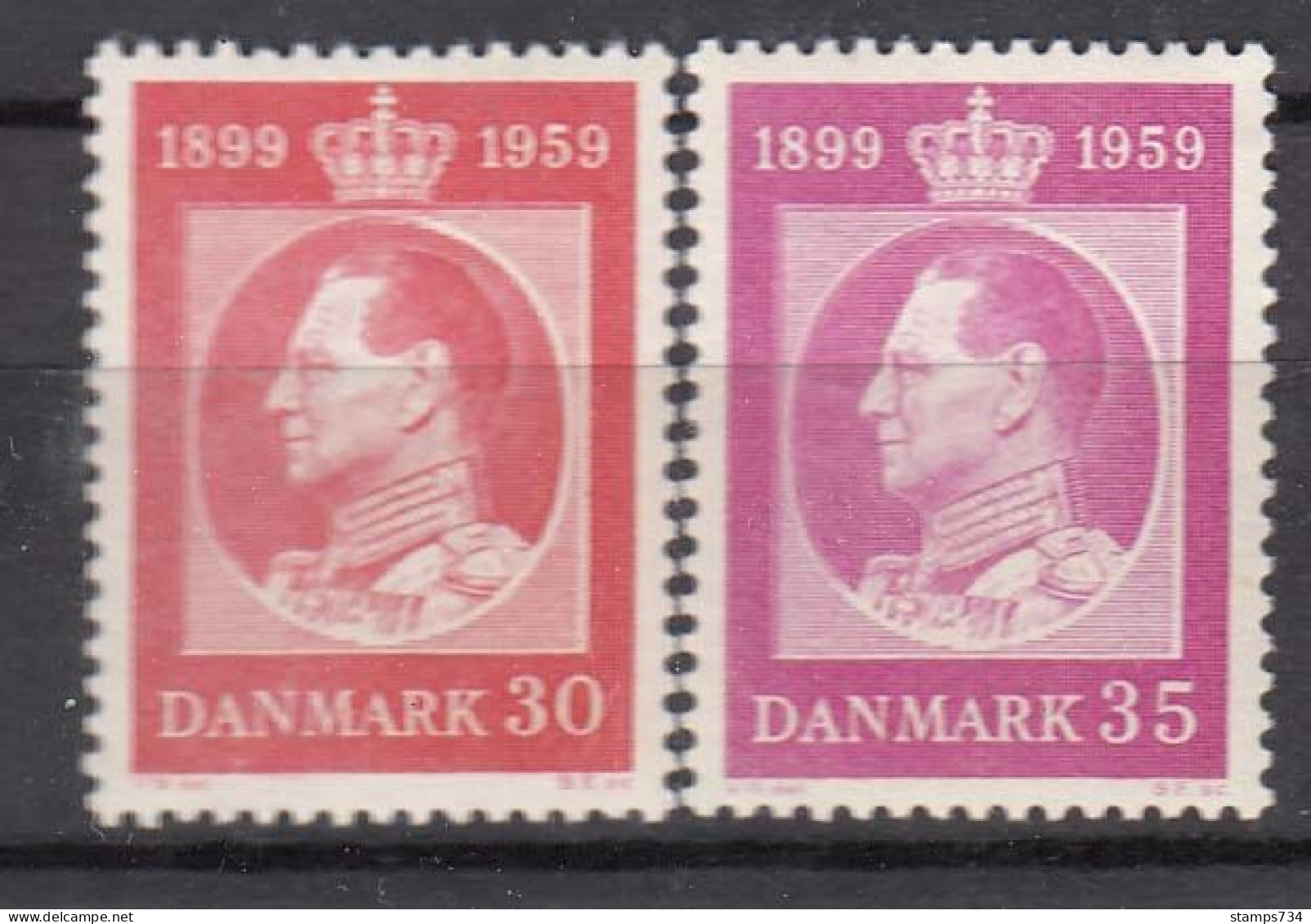 Denmark 1959 - 60th Birthday Of King Frederik IX, Mi-Nr. 371, 372, MNH** - Neufs