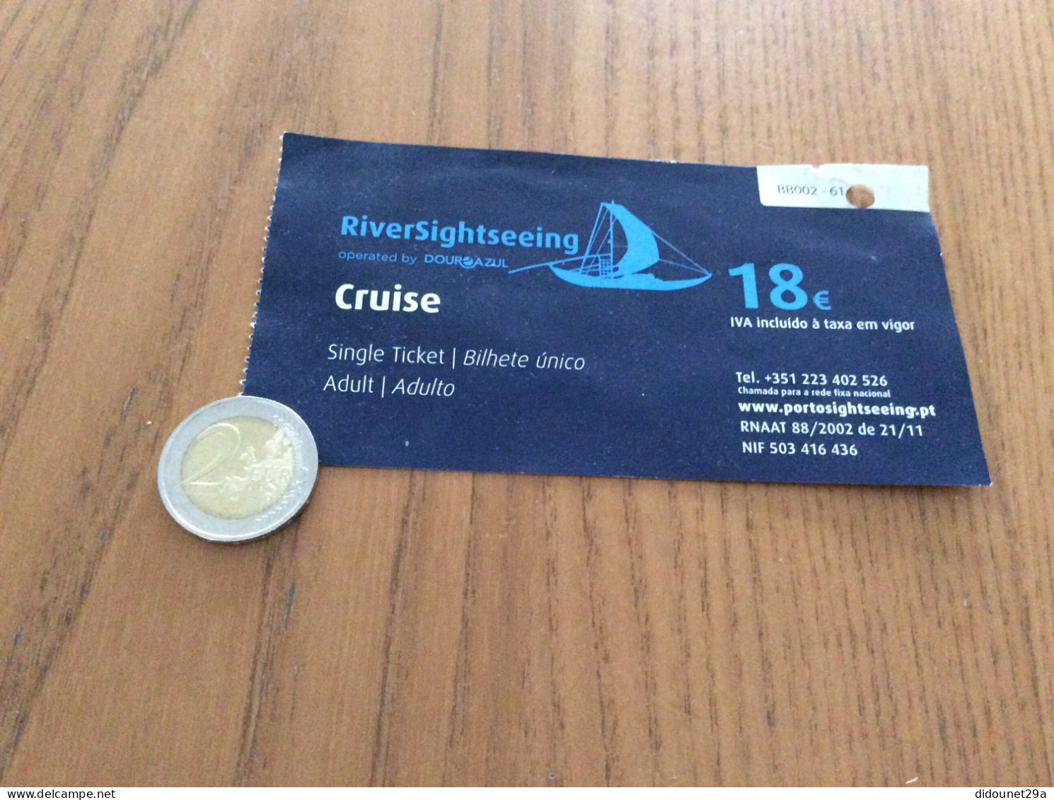 Ticket De Transport * (bateau) "RiverSightseeing Cruise - Porto" Portugal - Europa