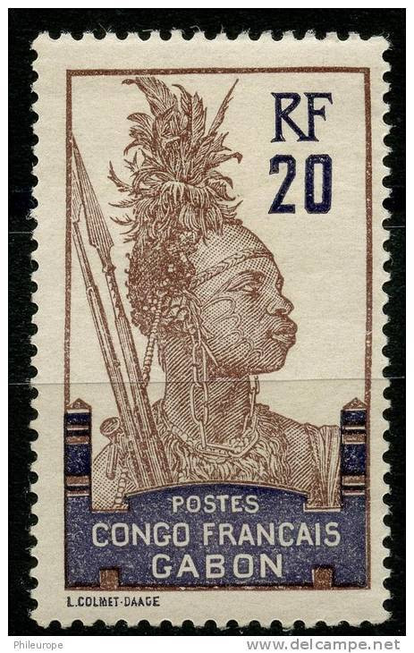 Gabon (1910) N 38 * (charniere) - Autres & Non Classés