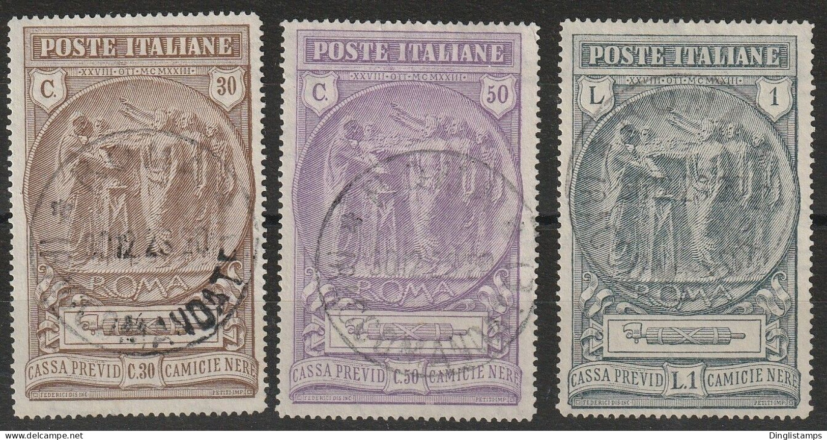 ITALY - 1923 National Militia Original Cancellations With Certificate - Ongebruikt