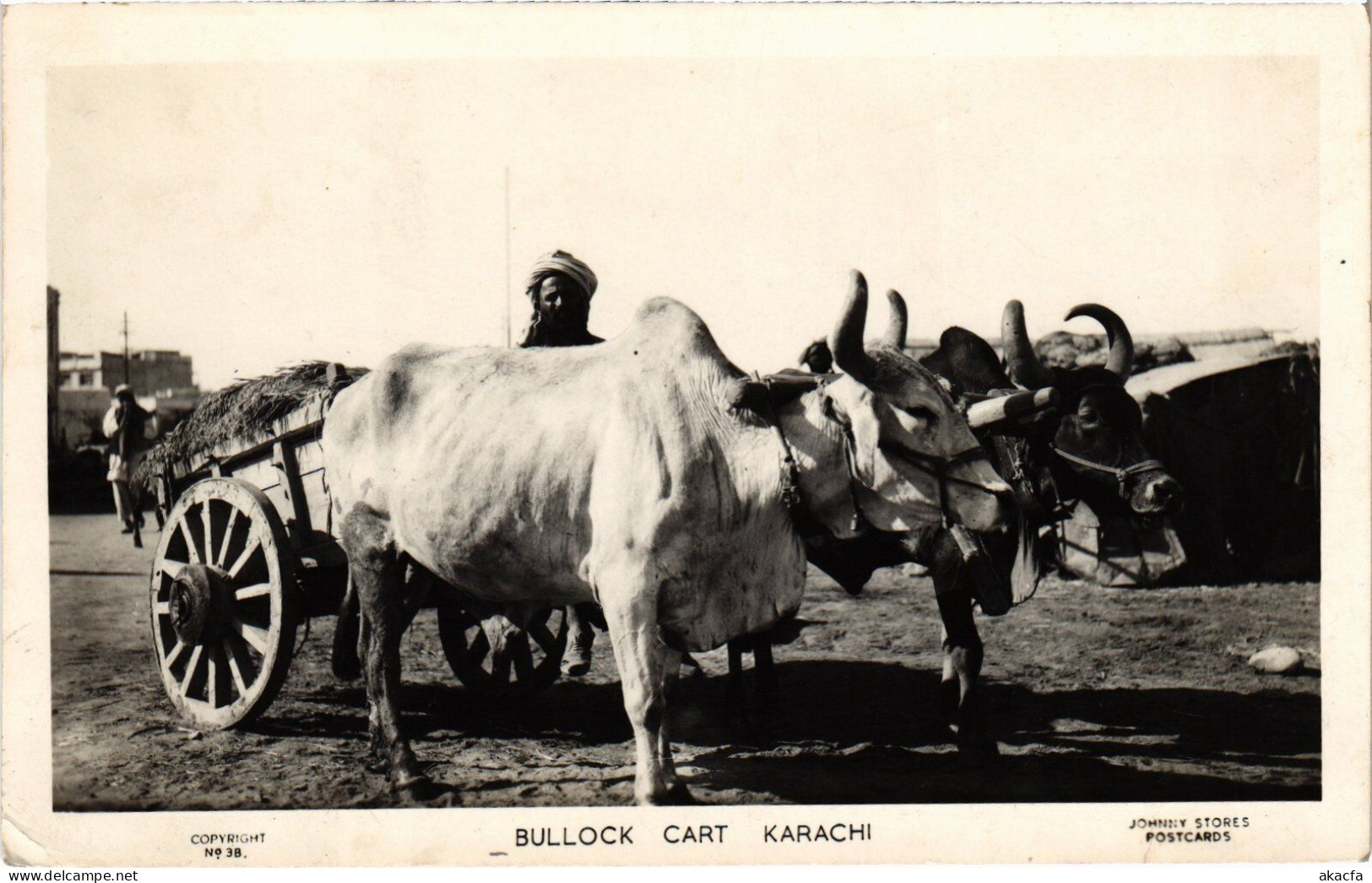 PC PAKISTAN KARACHI BULLOCK CART REAL PHOTO POSTCARD (a50206) - Pakistan