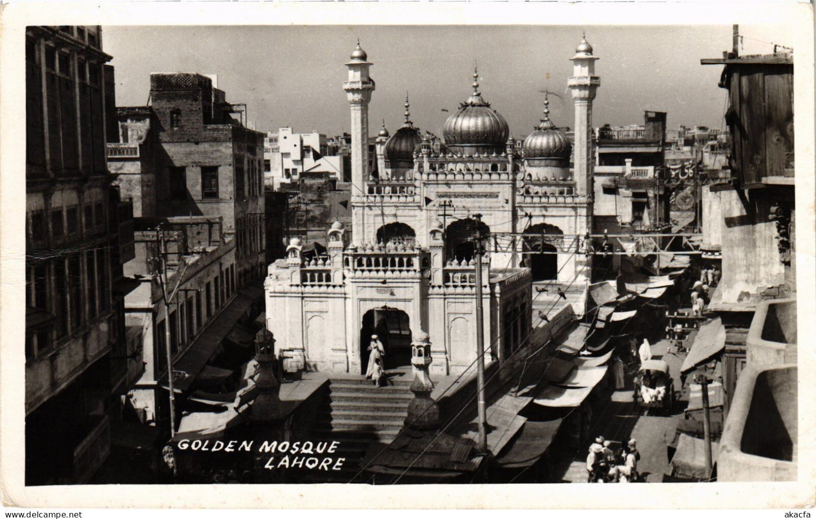 PC PAKISTAN LAHORE GOLDEN MOSQUE REAL PHOTO POSTCARD (a50212) - Pakistan