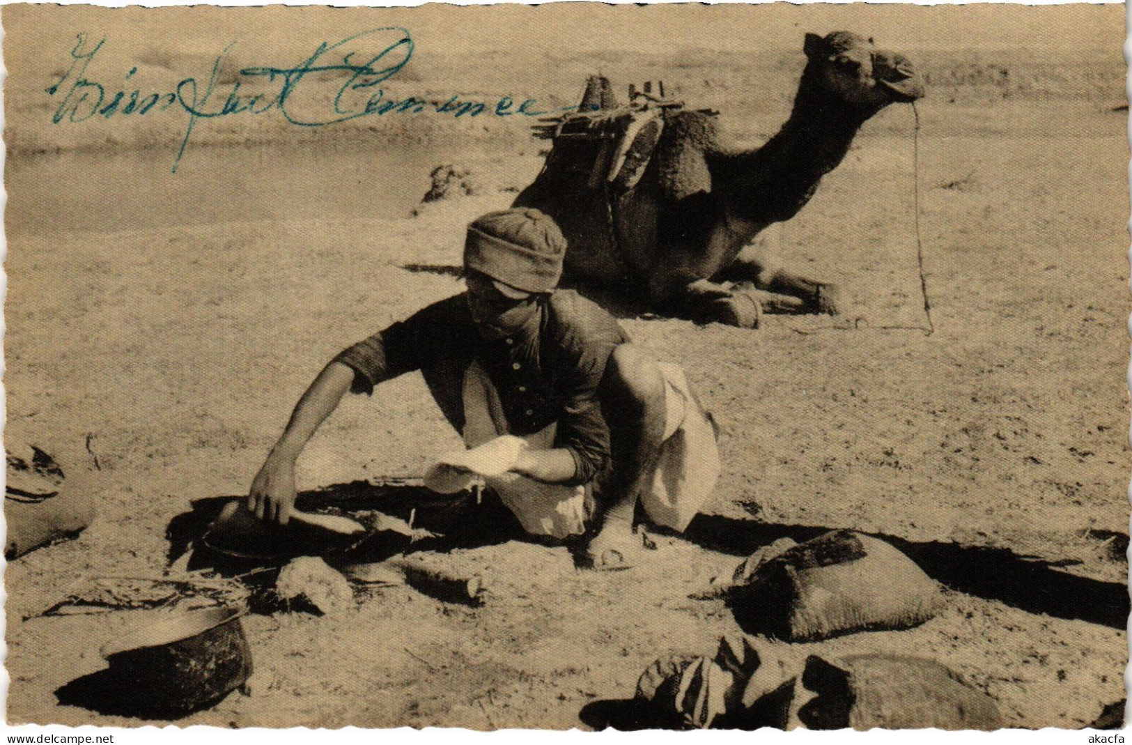 PC PAKISTAN SIND DESERT RESTING WITH CAMEL (a50226) - Pakistan