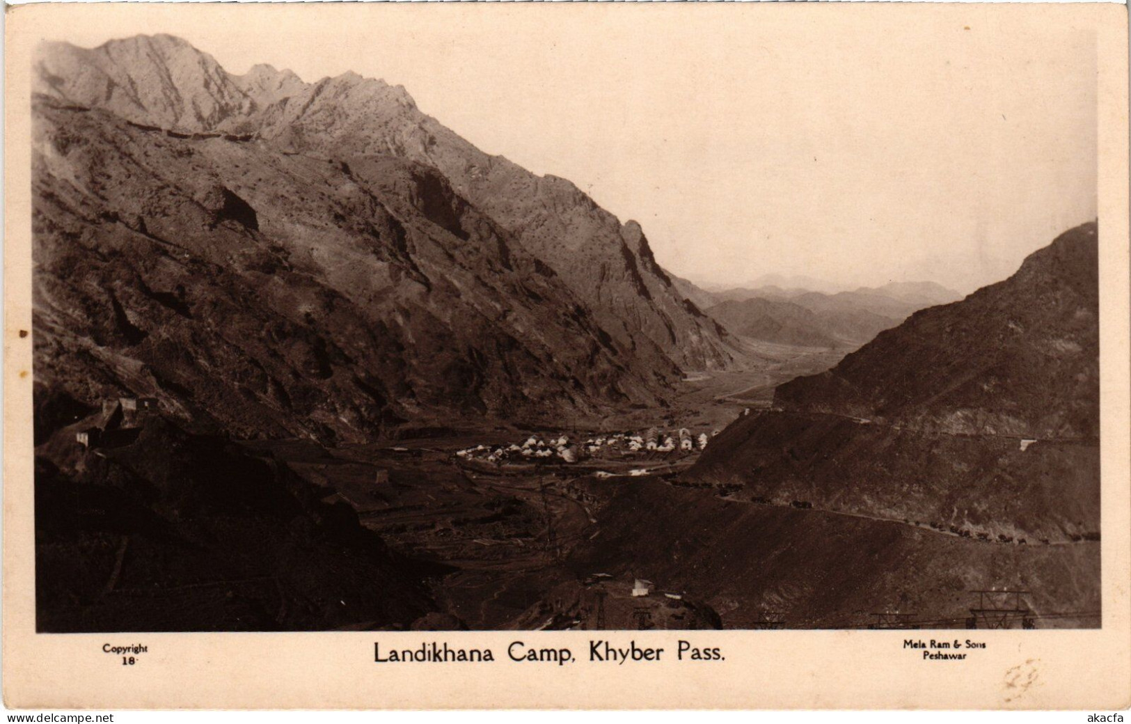 PC PAKISTAN CAMP LANDI KHANA KHYBER PASS REAL PHOTO POSTCARD (a50246) - Pakistán