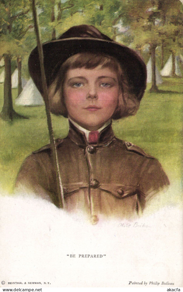 PC ARTIST SIGNED, PHILIP BOILEAU, BE PREPARED, SCOUT, Vintage Postcard (b50886) - Boileau, Philip