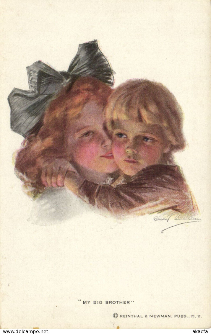 PC ARTIST SIGNED, PHILIP BOILEAU, MY BIG BROTHER, Vintage Postcard (b50889) - Boileau, Philip