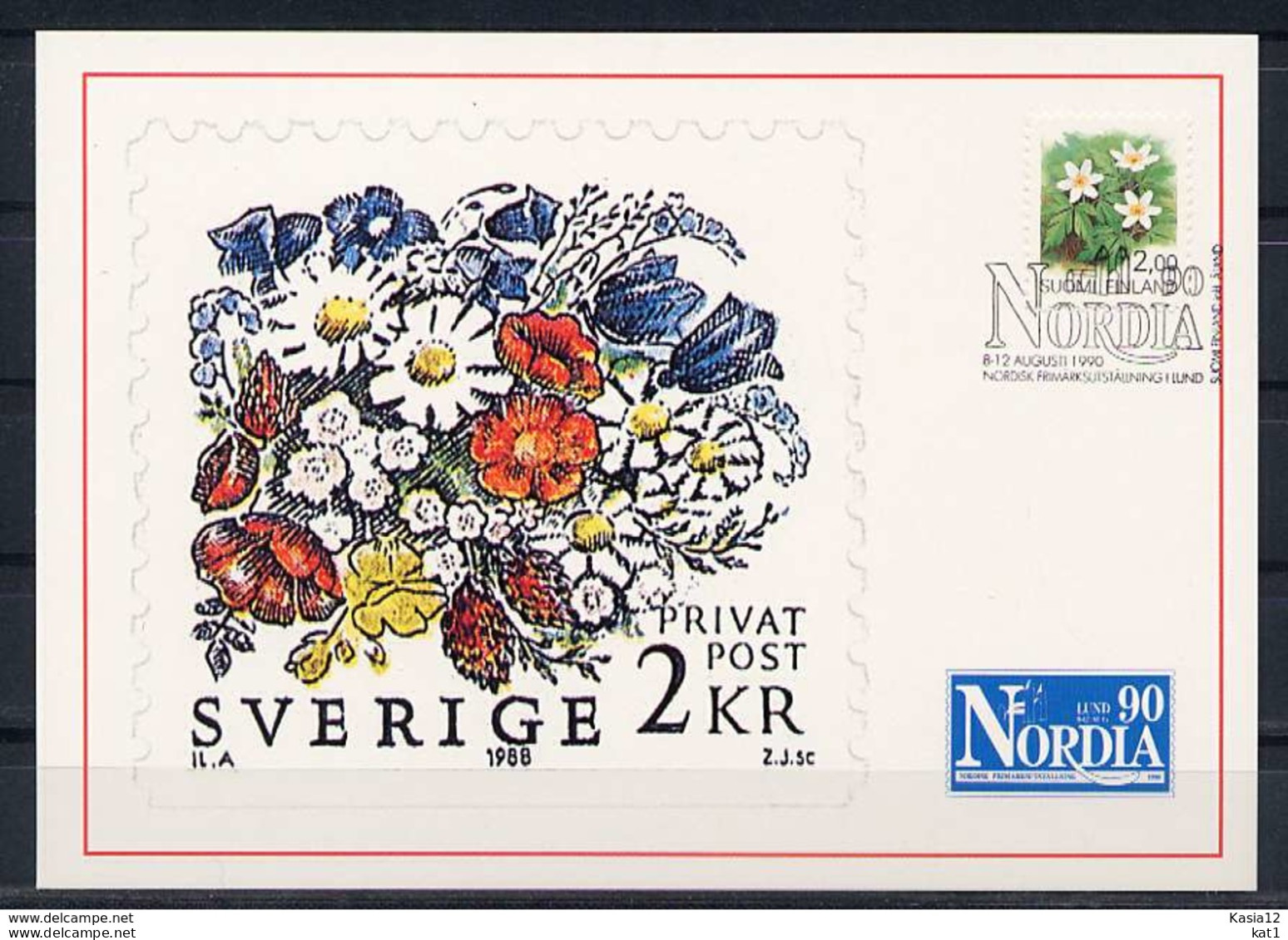 X0287)Finnland Maxi-Card  1100 Blumen - Cartes-maximum (CM)