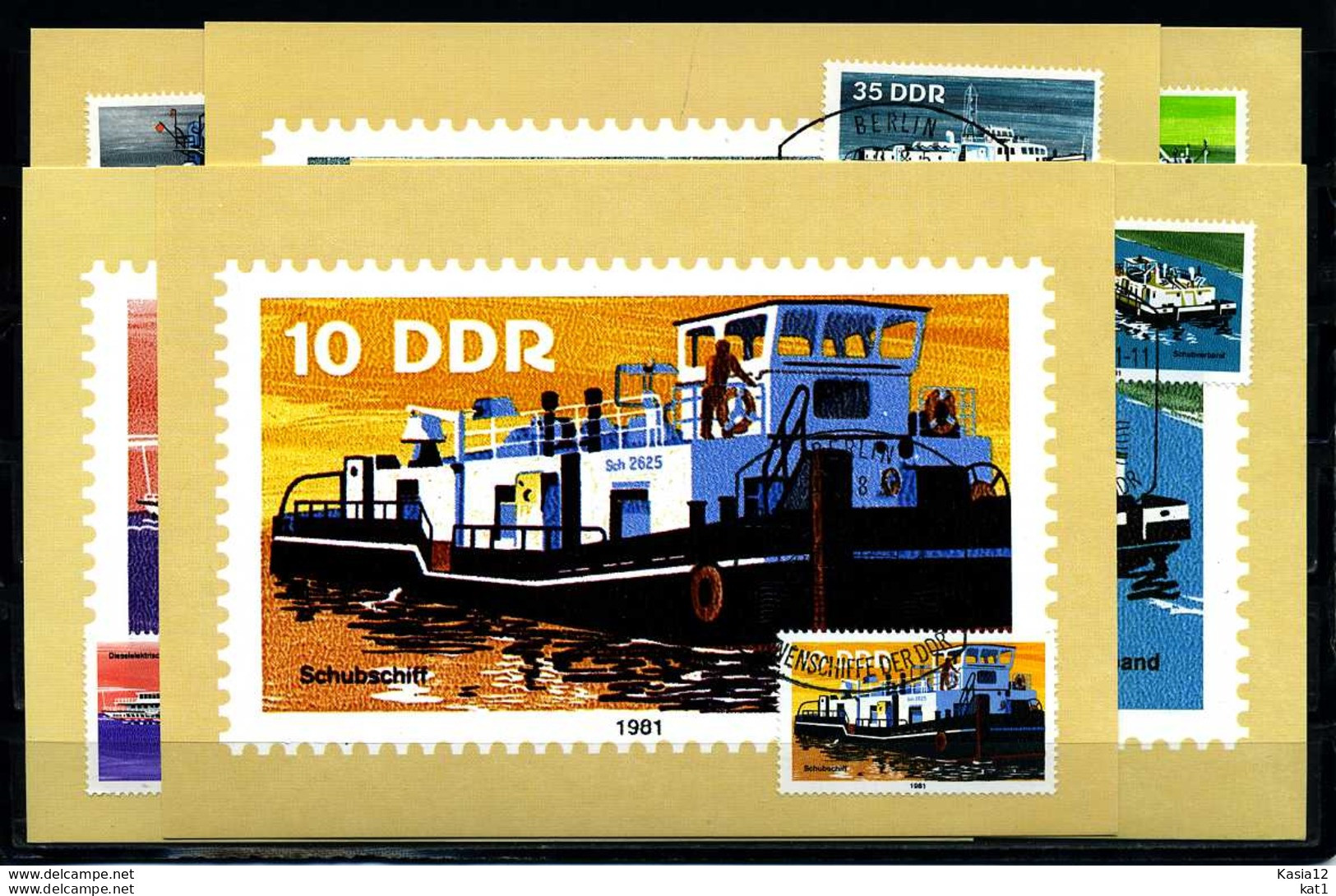 X2826)DDR Maxi-Karte 2651/6 Schiffe - Cartas Máxima