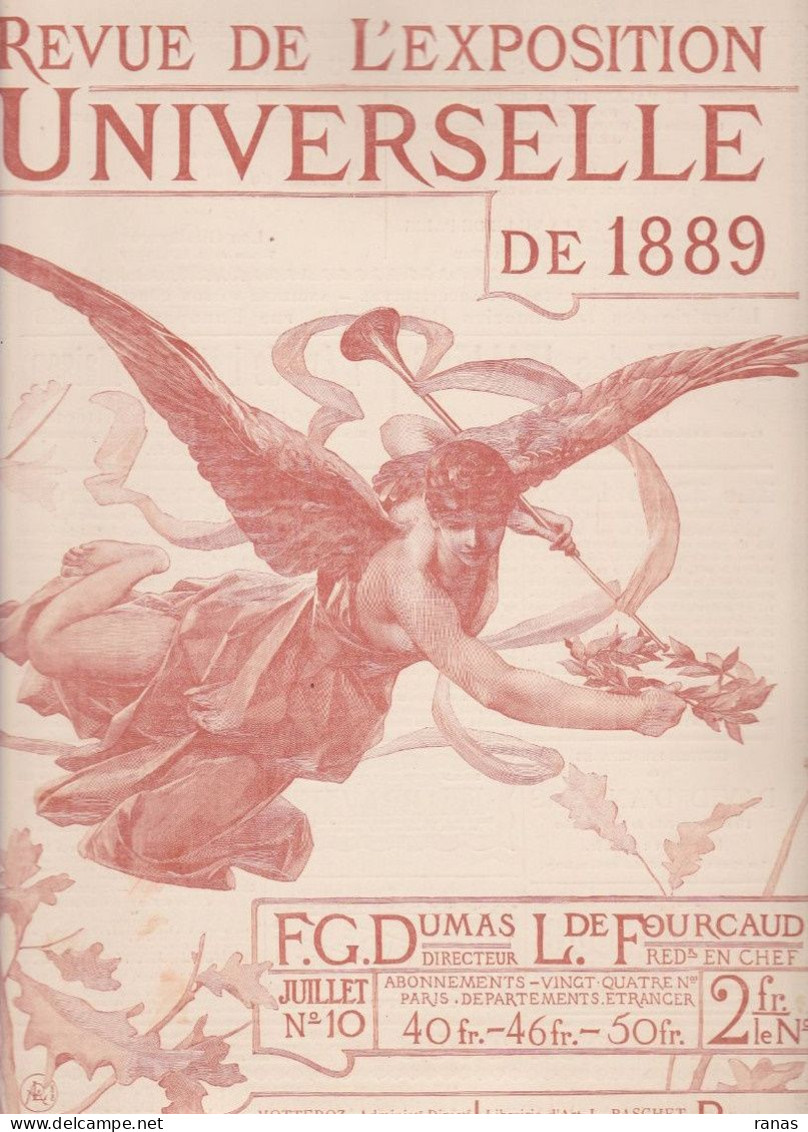 Revue De L'exposition Universelle De 1889 Avec Gravures Hors Texte Couverture Par LEVEILLE N° 10 Sarah Bernhardt - Revistas - Antes 1900