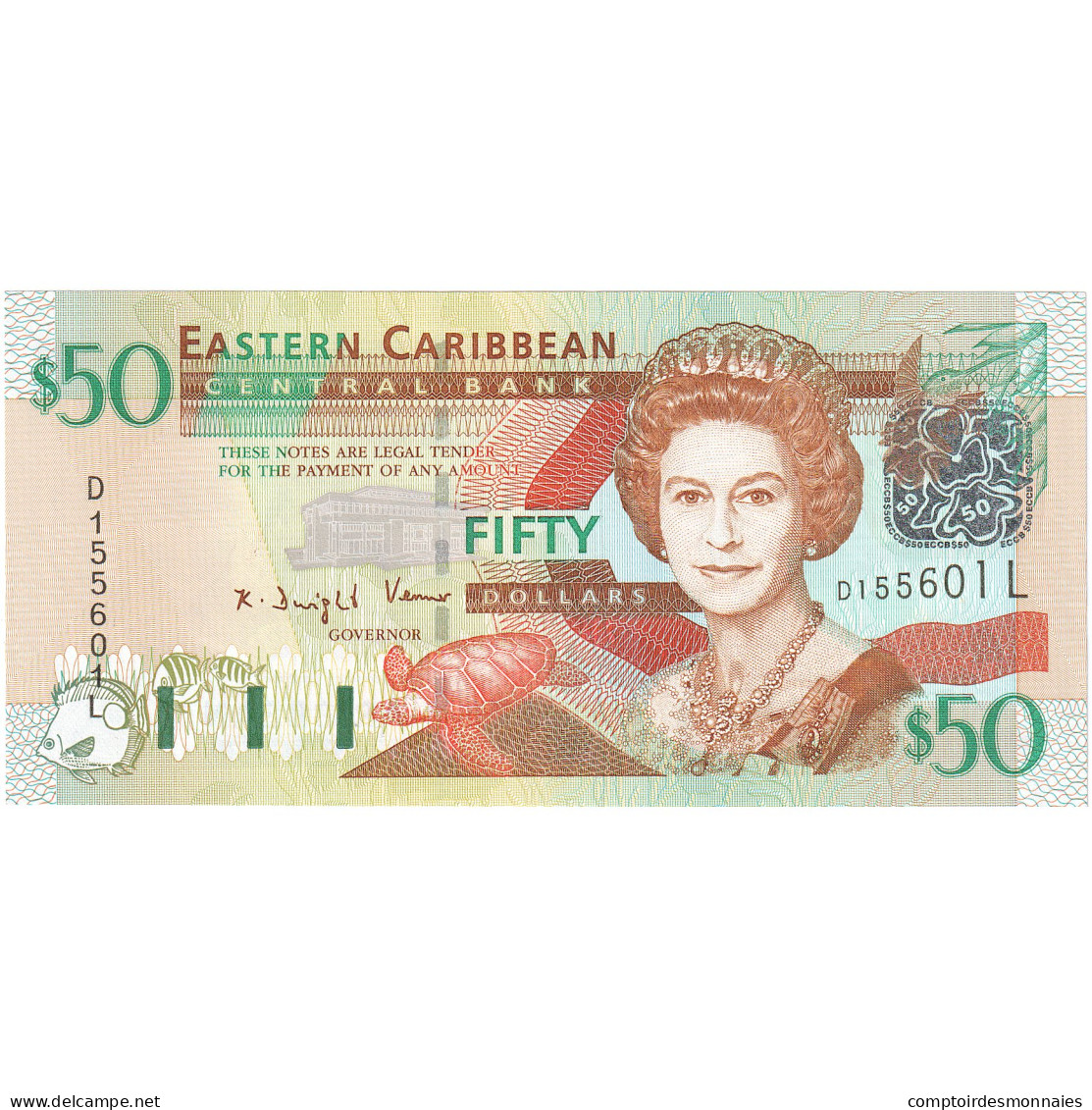 Etats Des Caraibes Orientales, 50 Dollars, Undated (2003), KM:45a, NEUF - Caraïbes Orientales