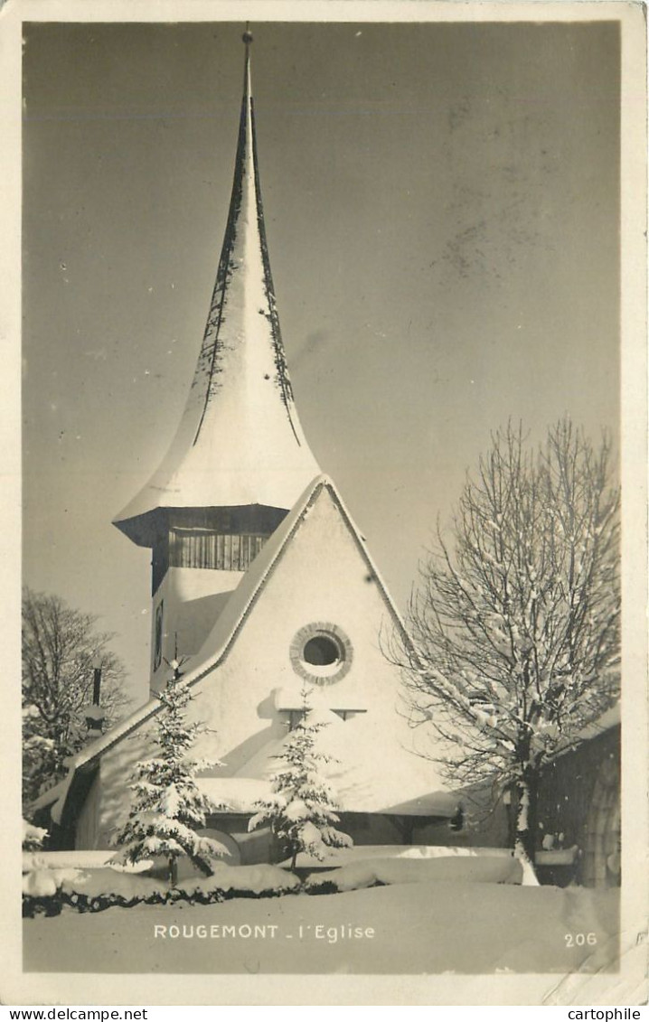 Suisse - Rougemont - L'eglise, En 1926 - Rougemont