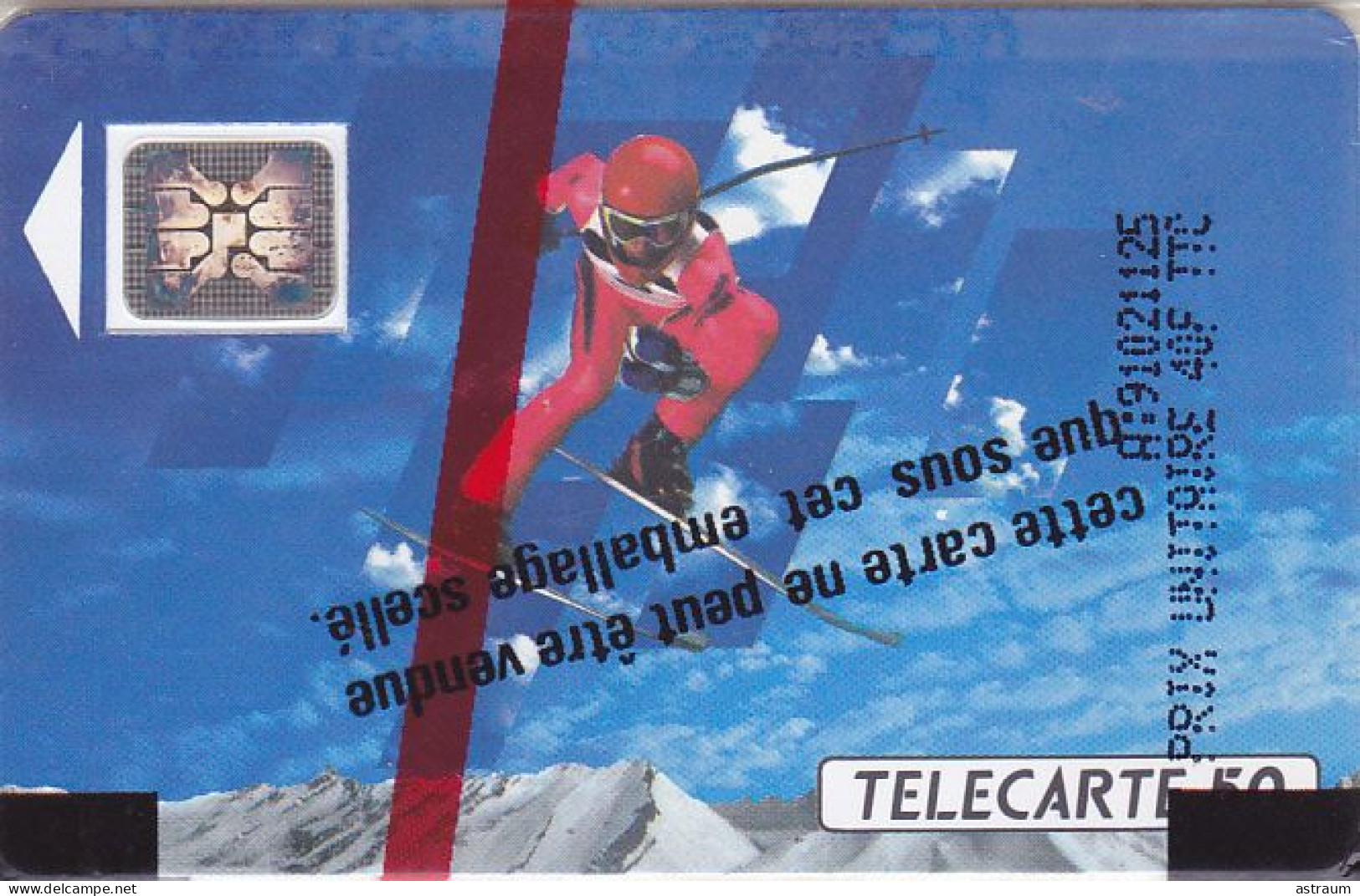 Telecarte Publique F132A NSB - Skieur 1 - 50 U - Sc5an - Trou 6mm - 1990 - 1990