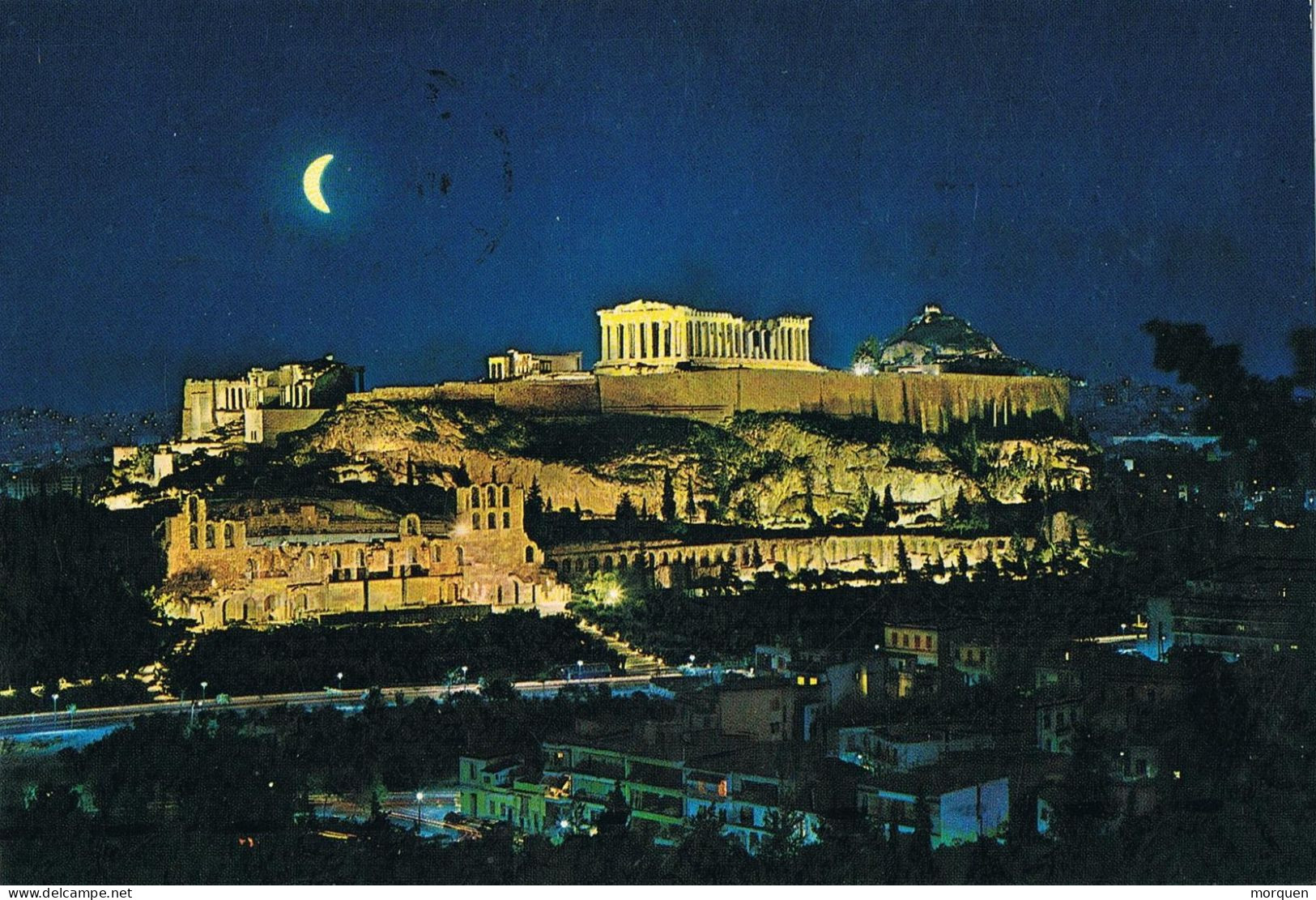 52879. Postal Aerea ATENAS (Grecia) 1979. Vista Nocturna De Atenas Y La Acropolis - Briefe U. Dokumente