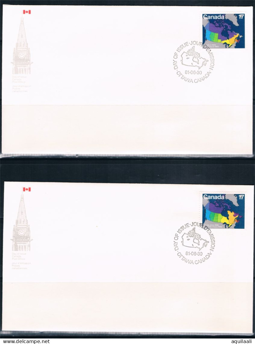 CANADA 1981 - Canada Day, "Maps" 4 Buste Con Annullo Fdc - 1981-1990