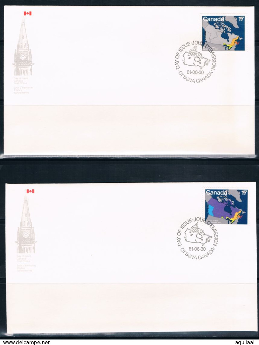 CANADA 1981 - Canada Day, "Maps" 4 Buste Con Annullo Fdc - 1981-1990