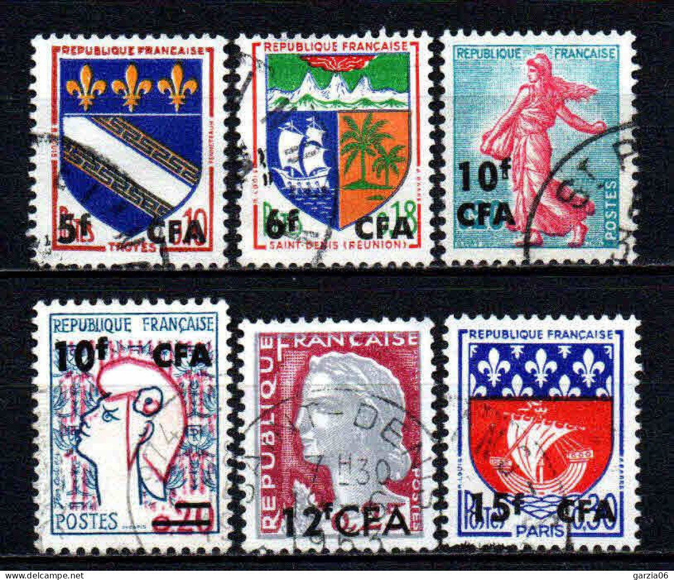 Réunion  - 1961 - Tb De France Surch - N° 346A/346B/349/349A/350/350A - Oblit - Used - Oblitérés